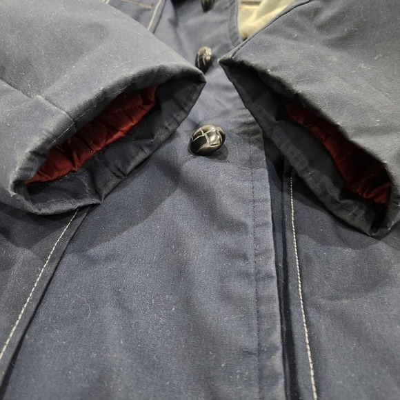 Vintage Montgomery Wards 70s Storm Proof Faux fur Jacket, Navy, Men's 44 - Picture 5 of 9